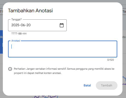 Tambahkan Catatan di Google Search Console
